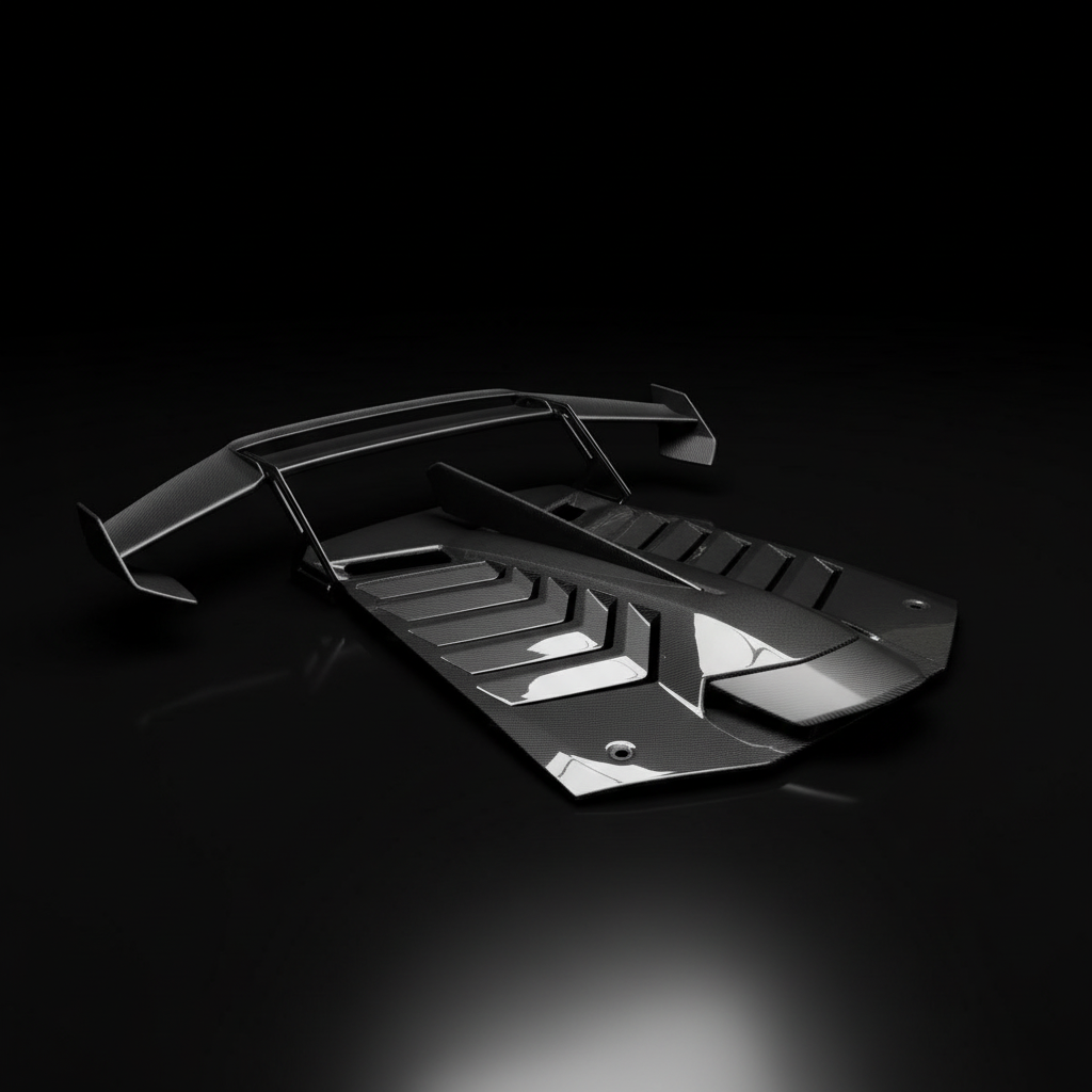 Weiss Lamborghini Huracan STO Heckdeckel aus Sichtcarbon