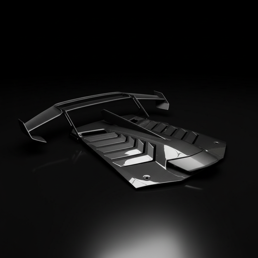 Weiss Lamborghini Huracan STO Heckdeckel aus Sichtcarbon