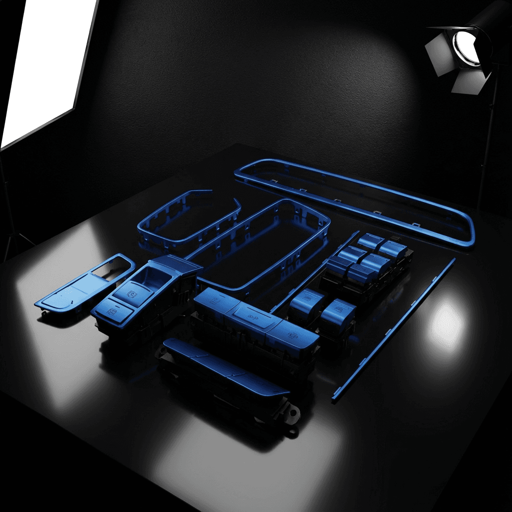 Blau lasierte Chrom-Innerelemente für Auto-Interieur