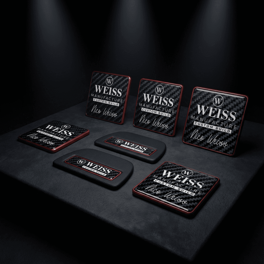 WEISS Manufacture carbon fiber car badges set