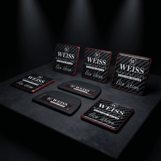 WEISS Manufacture carbon fiber car badges set