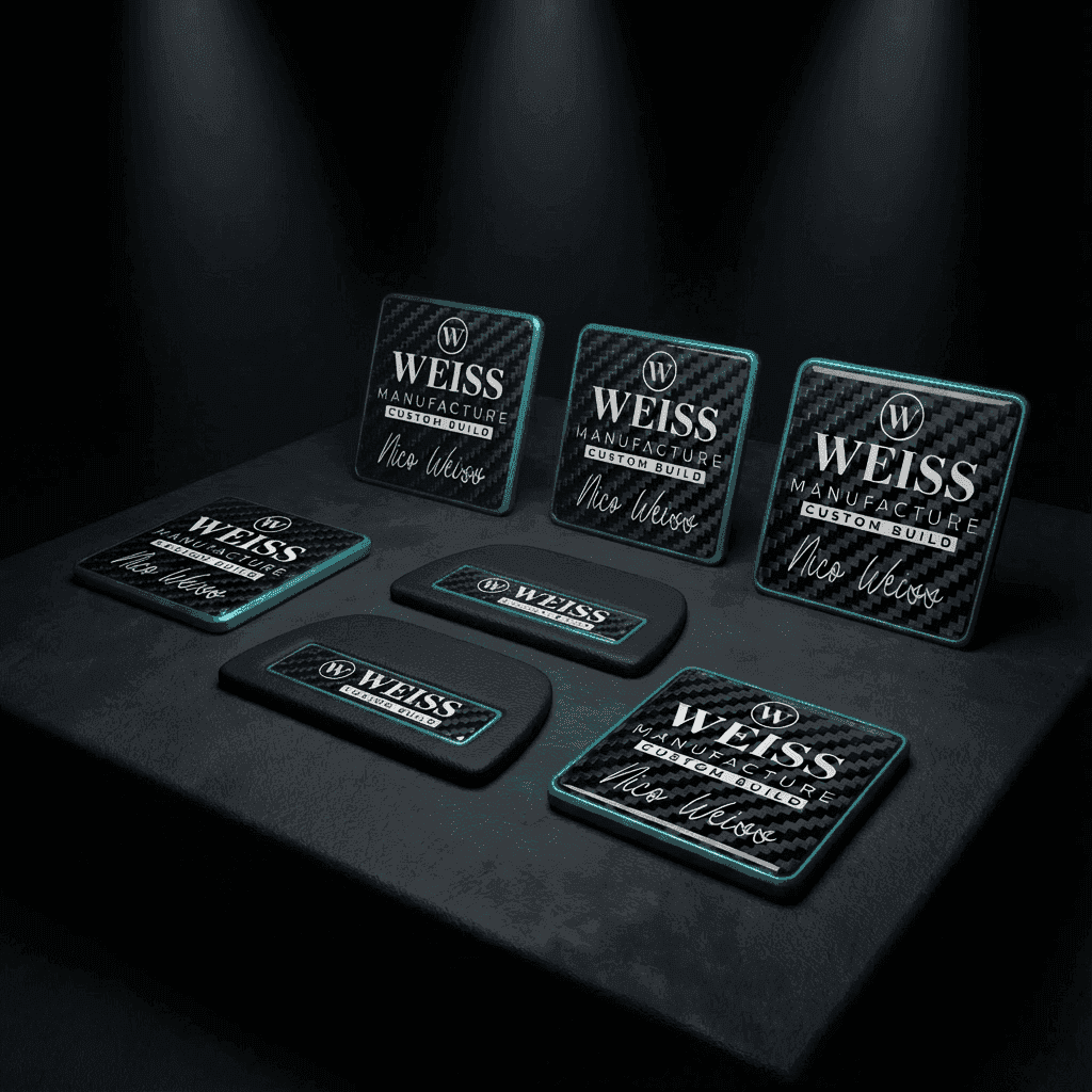 WEISS Manufacture carbon fiber vehicle badges set